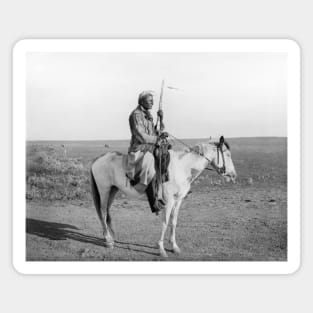 Indian on Horseback, 1907. Vintage Photo Magnet